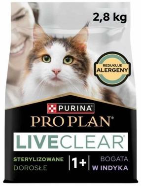 Kuiv kassitoit Purina Pro Plan Sterilised LiveClear, kalkun, 2.8 kg