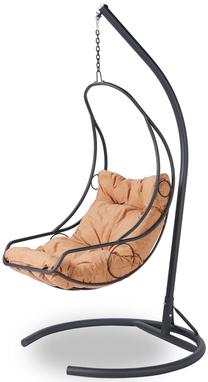 Pakabinamas krėslas Kalune Design Single Swing, antracito sp./kreminė sp.