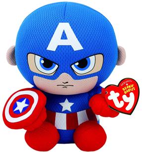 Pliušinis žaislas TY Marvel Avengers Captain America, įvairių spalvų, 15 cm