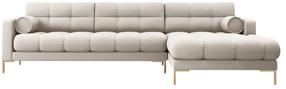 Kampinė sofa Cosmopolitan Design Bali Neve 04, aukso sp./beige melange sp., dešininė, 185 x 293 cm x 75 cm