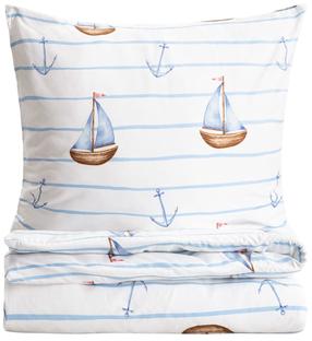 Gultas veļas komplekts Homla Ec Isla Basic 243289, zila krās./balta krās., 70 x 80 cm, 140 x 200 cm