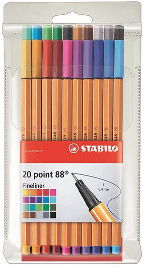 Ручка Stabilo, oранжевый цв., 20 шт.