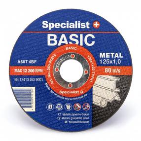 Griešanas disks leņķa slīpmašīnām Specialist+ Basic, 125 mm x 1 mm x 22 mm