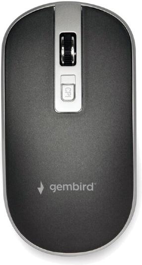 Belaidė kompiuterinė pelė Gembird MUSW-4B-06-BS, nano usb, sidabro sp./juoda sp.