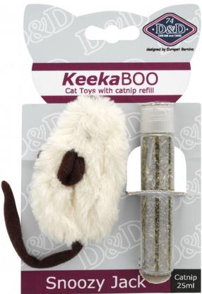 Mänguasi kassirohuga kassidele Europet Bernina KeekaBoo, valge v., 8 cm