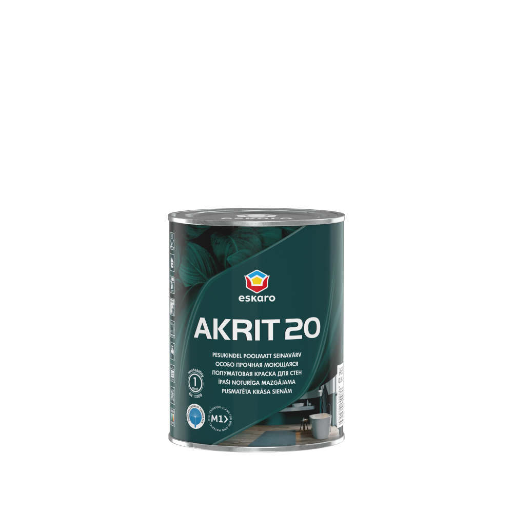 Emulsioonivärv Eskaro, emulsiooni-, poolmatt, 0.9 l