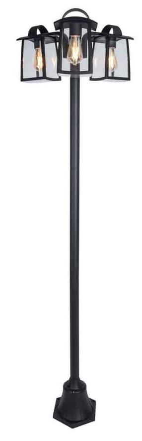Pastatomas lauko šviestuvas Lutec Kelsey, 120W, E27, IP44, juoda sp., 56 cm x 191 cm