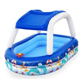 Baseinas, vaikiškas Bestway Sea Captain 12643, mėlyna sp./balta sp. 213 cm x 155 cm x 132 cm