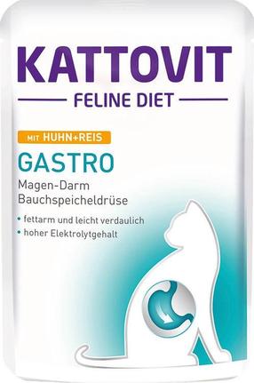 Mitrā kaķu barība Kattovit Feline Diet Gastro, vistas gaļa, 0.085 kg