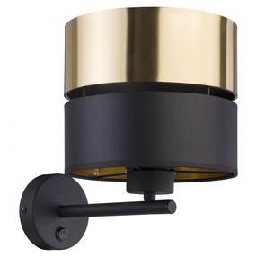 Lampa sienas TK Lighting Hilton, E27, 1 x 15 W, zelta krās./melna krās. / melna krās.