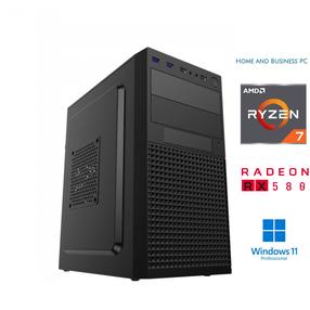 Stacionarus kompiuteris Mdata Ryzen 7 5700G, DDR4 16 GB, SSD 2 TB, Radeon RX 580 8 GB, Windows 11 Pro Business