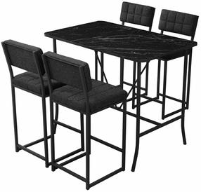 Baro baldų komplektas Kalune Design Retro, juoda sp./antracito sp.