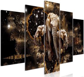 Akrila stikla reprodukcija Artgeist Brown Elephants, 40 cm x 100 cm