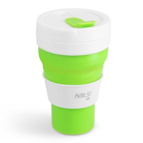 Saliekama ceļojumu krūze Nils Camp NC4103, silikons, 10 cm, 0.6 l, zaļa krās.