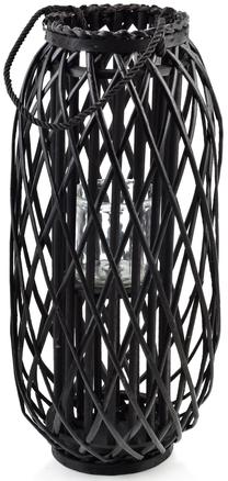 Žibintas Mondex Lantern Lucie, stiklas/mediena, Ø 18 cm, 60 cm, juoda sp.