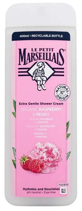 Kūno prausimosi želė Le Petit Marseillais Organic Raspberry & Peony, 400 ml
