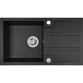 Virtuvinė plautuvė Laveo Barbados SBB_711T, Black, granitas, 76 cm x 44 cm x 18 cm, juoda sp.
