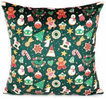 Kalėdinis dekoratyvinės pagalvėlės užvalkalas Homla Grinchy, raudona sp./žalia sp./įvairių spalvų, 45 cm x 45 cm