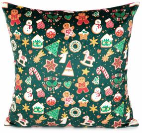 Kalėdinis dekoratyvinės pagalvėlės užvalkalas Homla Grinchy, raudona/žalia/įvairių spalvų, 45 cm x 45 cm