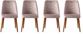 Kėdžių rinkinys Kalune Design Dallas 555 974NMB1211, riešuto sp./smėlio sp., 49 cm x 50 cm x 90 cm, 4 vnt.