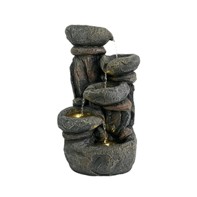 Fontanas "Dekoratyvinis lauko fontanas", 29.5 cm x 22.5 cm x 50.5 cm, ruda sp./pilka sp.