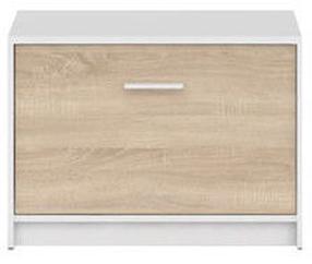 Batų dėžė Nepo Plus SFK1K-BI/DSO, ąžuolo/balta, 70 cm x 34 cm x 50 cm