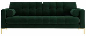 Sofa Cosmopolitan Design Bali Velvet Bluvel 78, aukso sp./žalio stiklo sp., 96 x 217 cm x 75 cm