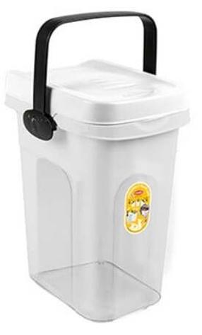 Dėžė gyvūnų ėdalui laikyti Stefanplast, 7 l, 23 x 19 x 31 cm, skaidri sp./balta sp.