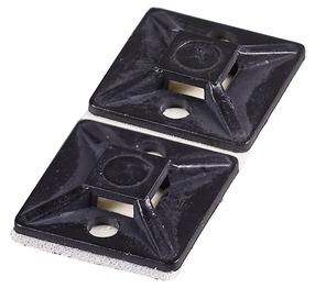 Kaablihoidik Haupa Self Adhesive Sockets 262163, 28 x 28 mm, 100 tk, must v.