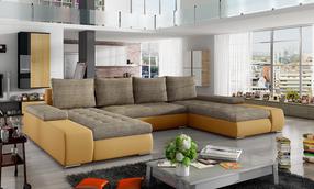 Kampinė sofa Marino Berlin 03, Soft 16, šviesiai ruda sp., 200 x 363 cm x 88 cm