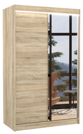 Spinta ADRK Revena 120, ruda sp./rusva sp., 58 cm x 120 cm x 200 cm, su veidrodžiu