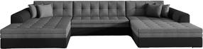 Kampinė sofa Vento Sawana 05, Soft 11, juoda sp./tamsiai pilka sp., 165 x 355 cm x 80 cm