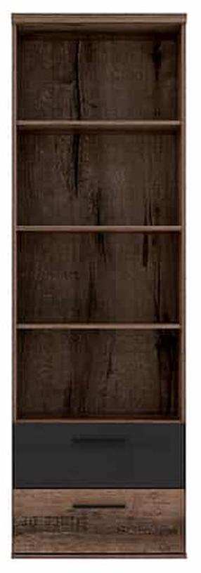 Pastatoma lentyna Forte Jacky JCKR712-N09T, juoda sp./tamsaus ąžuolo sp., 189 cm x 60.2 cm x 34.8 cm