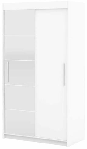 Riidekapp ADRK Esti, valge v., 59 cm x 120 cm x 215 cm, peegliga