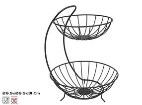 Puu- ja juurviljakorv Kitchen&GO, metall, 26.5 cm x 26.5 cm, must v.