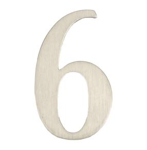 Durvju numurs "6" Haushalt SS-6, 6.14 cm x 3.61 cm, nerūsējošais tērauds, nerūsējošā tērauda krās.