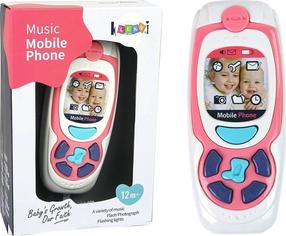 Attīstoša rotaļlieta, muzikāls telefons Lean Toys, 4 cm, EN, balta krās./rozā krās.