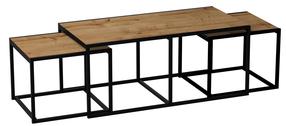 Kavos staliukas Kalune Design Gigante Set, juoda sp./medžio sp., 120 cm x 60 cm x 50 cm