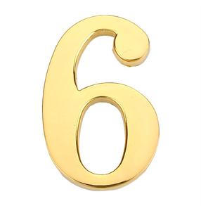 Номер двери "6" Haushalt GP-6, 4.5 см x 3.02 см, цинк, золотой цв.
