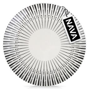 Taldrik magustoidu Nava Iris, Ø 19 cm, valge v./must v.