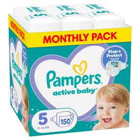 Sauskelnės Pampers Active Baby, 5 dydis, 11 - 16 kg, 150 vnt.