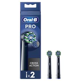 Elektriskās zobu birstes galviņa Oral-B EB50-2 Cross Action Pro Black, melna krās., 2 gab.