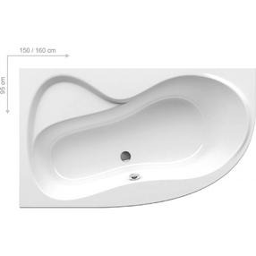 Vonia, kampinė Ravak Rosa 95, 150 cm x 95 cm x 44 cm, kampinė, balta sp.