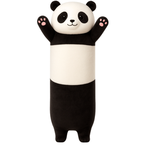 Pliušinis žaislas, pagalvėlė panda Lean Toys, balta sp./juoda sp., 70 cm