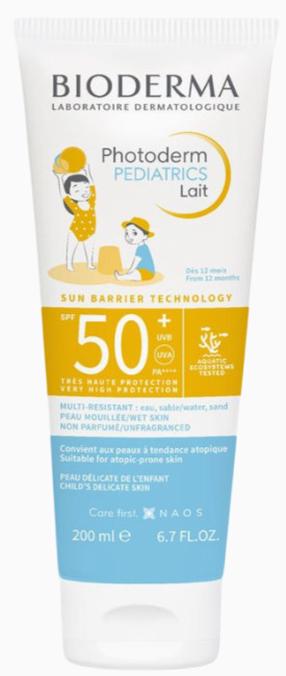 Молочко для ухода за загаром для тела/для лица Bioderma Photoderm Pediatrics Lait SPF50+, 200 мл