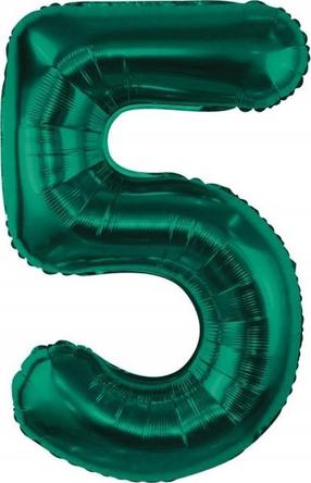 Folijas balons cipars GoDan Beauty & Charm Nr. 5, tumši zaļa krās.