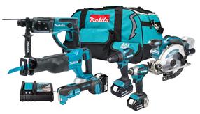 Akumuliatorinis gręžtuvas su akumuliatoriumi Makita DLX6141TX1, 18 V, 5 Ah