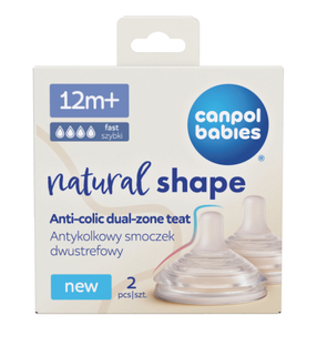 Čiulptukas buteliukui Canpol Babies Natural Shape, 1 m., skaidri sp.