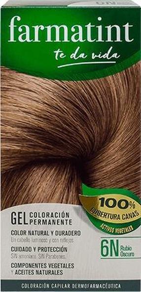 Kраска для волос Farmatint Permanent Color Gel, dark blonde, 6N, 150 мл
