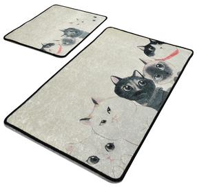 Комплект ковриков для ванны Foutastic Angry Cats 359CHL2216, многоцветный, 100 см x 60 см